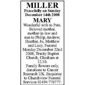 Photo of MILLER Peacefully