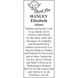 Notice Gallery for ELIZABETH HANLEY