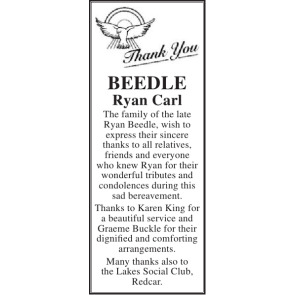 Notice Gallery for RYAN CARL BEEDLE