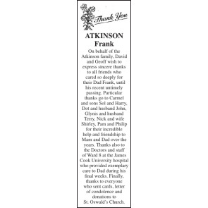 Notice Gallery for FRANK ATKINSON