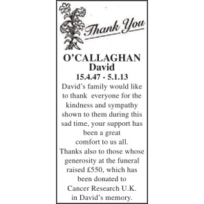 Notice Gallery for DAVID OCALLAGHAN