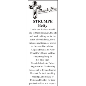 Notice Gallery for BETTY LESLIE STRUMPE