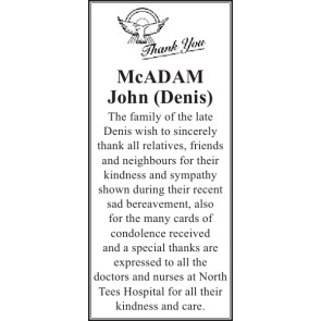 Notice Gallery for JOHN McADAM