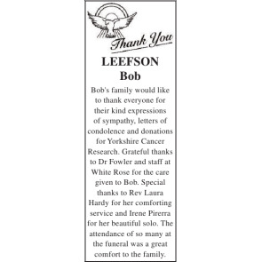 Notice Gallery for BOB LEEFSON