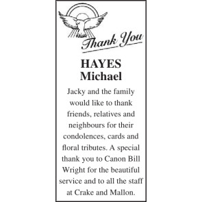 Notice Gallery for MICHAEL JACKY HAYES