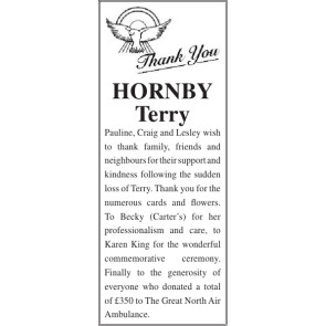 Notice Gallery for TERRY HORNBY
