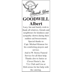 Notice Gallery for ALBERT GOODWILL
