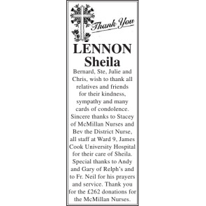 Notice Gallery for SHEILA BERNARD LENNON