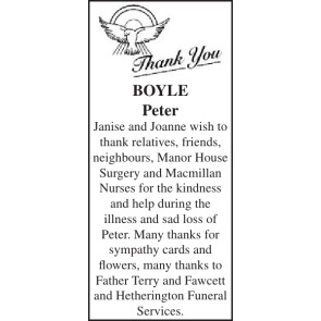 Notice Gallery for PETER BOYLE