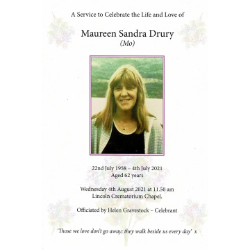 Tribute photo for Maureen DRURY