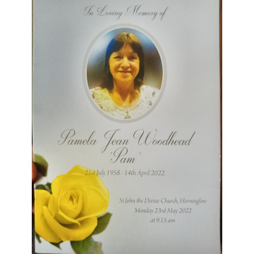 Tribute photo for Pamela Jean 'Pam' WOODHEAD NEE BLOOR
