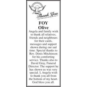 Notice Gallery for OLIVE ANGELA FOY