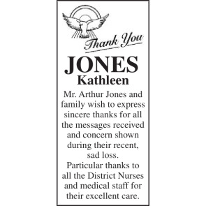 Notice Gallery for KATHLEEN JONES