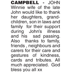Notice Gallery for JOHN Campbell