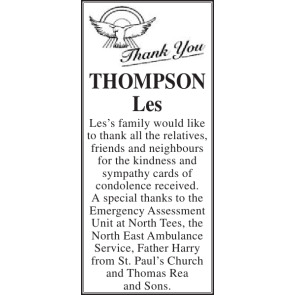 Notice Gallery for LES THOMPSON