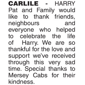 Notice Gallery for HARRY Carlile