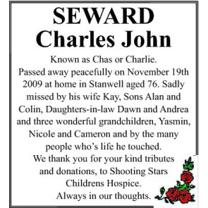 Notice Gallery for CHARLES JOHN SEWARD