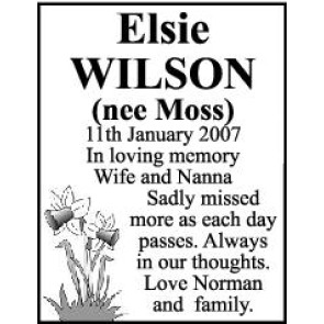 Notice Gallery for WILSON Elsie